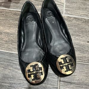 Tory Burch black paten ballet flats